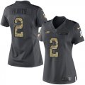 Wholesale Cheap Nike Eagles #2 Jalen Hurts Black Women's Stitched NFL Limited 2016 Salute to Service Jersey