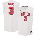 Wholesale Cheap Chicago Bulls 3 Dwayne Wade White Fashion Replica Jersey