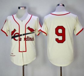Wholesale Cheap Mitchell And Ness 1946 Cardinals #9 Enos Slaughter Cream Throwback Stitched MLB Jersey