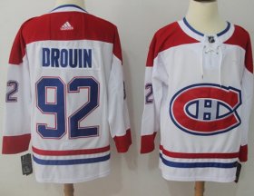 Wholesale Cheap Adidas Canadiens #92 Jonathan Drouin White Road Authentic Stitched NHL Jersey
