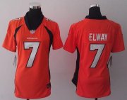 Wholesale Cheap Nike Broncos #7 John Elway Orange Team Color Women's Stitched NFL New Elite Jersey