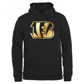 Wholesale Cheap Men\'s Cincinnati Bengals Pro Line Black Gold Collection Pullover Hoodie