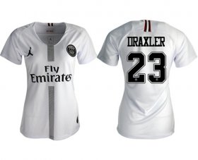 Wholesale Cheap Women\'s Jordan Paris Saint-Germain #23 Draxler Away Soccer Club Jersey