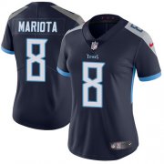 Wholesale Cheap Nike Titans #8 Marcus Mariota Navy Blue Team Color Women's Stitched NFL Vapor Untouchable Limited Jersey