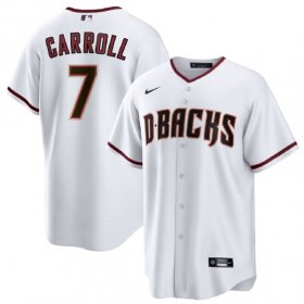 Men\'s Arizona Diamondbacks #7 Corbin Carroll White Cool Base Stitched Baseball Jersey
