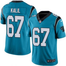 Wholesale Cheap Nike Panthers #67 Ryan Kalil Blue Men\'s Stitched NFL Limited Rush Jersey