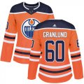 Wholesale Cheap Adidas Oilers #60 Markus Granlund Orange Home Authentic Women's Stitched NHL Jersey