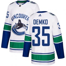 Wholesale Cheap Adidas Canucks #35 Thatcher Demko White Road Authentic Stitched Youth NHL Jersey