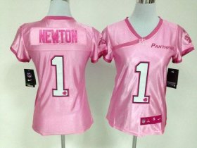 Wholesale Cheap Nike Panthers #1 Cam Newton New Pink Women\'s Be Luv\'d Stitched NFL Elite Jersey