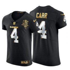 Wholesale Cheap Las Vegas Raiders #4 Derek Carr Men\'s Nike Black Edition Vapor Untouchable Elite NFL Jersey