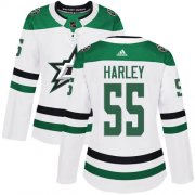 Cheap Adidas Stars #55 Thomas Harley White Road Authentic Women's Stitched NHL Jersey