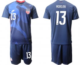 Wholesale Cheap Men 2020-2021 Season National team United States away blue 13 Soccer Jersey
