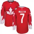Wholesale Cheap Team Canada #7 Jake Muzzin Red 2016 World Cup Stitched Youth NHL Jersey
