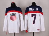 Wholesale Cheap 2014 Olympic Team USA #7 Paul Martin White Stitched NHL Jersey