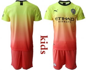 Wholesale Cheap Manchester City Blank Away Kid Soccer Club Jersey