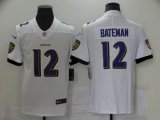 Wholesale Cheap Men's Baltimore Ravens #12 Rashod Bateman White 2021 Draft Jersey