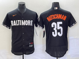 Wholesale Cheap Men's Baltimore Orioles #35 Adley Rutschman Black 2023 City Connect Flex Base Stitched Jersey 1