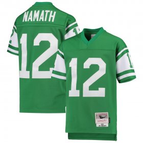 Wholesale Cheap Youth New York Jets #12 Joe Namath Mitchell & Ness Green 1968 Legacy Retired Player Jersey