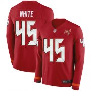 Wholesale Cheap Nike Buccaneers #45 Devin White Red Team Color Youth Stitched NFL Limited Therma Long Sleeve Jersey