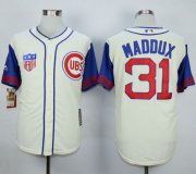Wholesale Cheap Cubs #31 Greg Maddux Cream/Blue 1942 Turn Back The Clock Stitched MLB Jersey