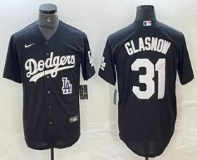 Cheap Men\'s Los Angeles Dodgers #31 Tyler Glasnow Black Turn Back The Clock Stitched Cool Base Jersey
