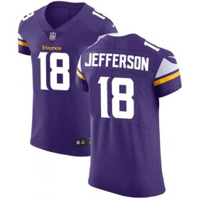 Wholesale Cheap Nike Vikings #18 Justin Jefferson Purple Team Color Men\'s Stitched NFL Vapor Untouchable Elite Jersey