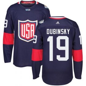 Wholesale Cheap Team USA #19 Brandon Dubinsky Navy Blue 2016 World Cup Stitched Youth NHL Jersey