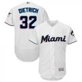 Wholesale Cheap marlins #32 Derek Dietrich White Flexbase Authentic Collection Stitched MLB Jersey