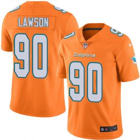Wholesale Cheap Nike Dolphins #90 Shaq Lawson Orange Green Youth Stitched NFL Limited Rush Jersey