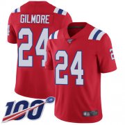 Wholesale Cheap Nike Patriots #24 Stephon Gilmore Red Alternate Men's Stitched NFL 100th Season Vapor Limited Jersey