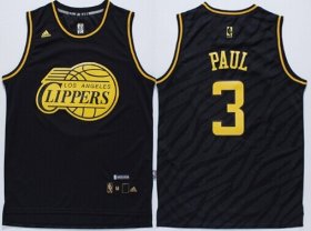Wholesale Cheap Los Angeles Clippers #3 Chris Paul Revolution 30 Swingman 2014 Black With Gold Jersey