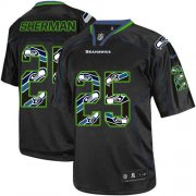 Wholesale Cheap Nike Seahawks #25 Richard Sherman New Lights Out Black Men's Stitched NFL Elite Jersey