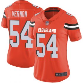 Wholesale Cheap Nike Browns #54 Olivier Vernon Orange Alternate Women\'s Stitched NFL Vapor Untouchable Limited Jersey