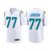 Wholesale Cheap Men's Los Angeles Chargers #77 Zion Johnson White Limited Stitched Jersey