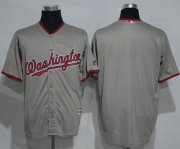 Wholesale Cheap Nationals Blank Grey New Cool Base Stitched MLB Jersey
