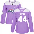 Wholesale Cheap Adidas Capitals #44 Brooks Orpik Purple Authentic Fights Cancer Women's Stitched NHL Jersey