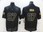 Wholesale Cheap Men's Los Angeles Chargers #97 Joey Bosa Black 2020 Salute To Service Stitched NFL Nike Limited Jersey