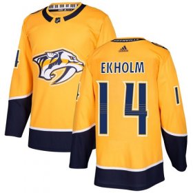 Wholesale Cheap Adidas Predators #14 Mattias Ekholm Yellow Home Authentic Stitched Youth NHL Jersey