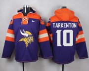 Wholesale Cheap Nike Vikings #10 Fran Tarkenton Purple Player Pullover NFL Hoodie