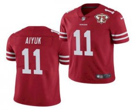Wholesale Cheap Men\'s San Francisco 49ers #11 Brandon Aiyuk Red 2021 75th Anniversary Vapor Untouchable Limited Stitched NFL Jersey