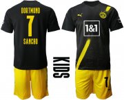 Wholesale Cheap Youth 2020-2021 club Dortmund away 7 black Soccer Jerseys