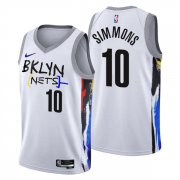 Wholesale Cheap Men's Brooklyn Nets #10 Ben Simmons 2022-23 White City Edition Stitched Basketball Jersey