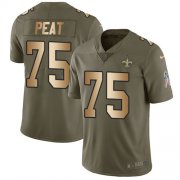Wholesale Cheap Nike Saints #75 Andrus Peat Olive/Gold Men's Stitched NFL Limited 2017 Salute To Service Jersey