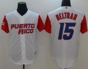 Wholesale Cheap Team Puerto Rico #15 Carlos Beltran White 2017 World MLB Classic Authentic Stitched MLB Jersey
