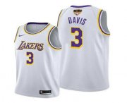 Wholesale Cheap Men's Los Angeles Lakers #3 Anthony Davis 2020 White Finals Stitched NBA Jersey