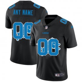 Wholesale Cheap Detroit Lions Custom Men\'s Nike Team Logo Dual Overlap Limited NFL Jersey Black