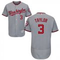 Wholesale Cheap Nationals #3 Michael Taylor Grey Flexbase Authentic Collection Stitched MLB Jersey