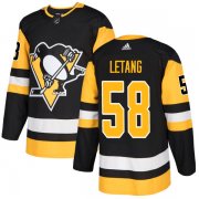 Wholesale Cheap Adidas Penguins #58 Kris Letang Black Home Authentic Stitched NHL Jersey