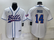 Wholesale Men's Buffalo Bills #14 Stefon Diggs White Stitched Cool Base Nike Baseball Jersey