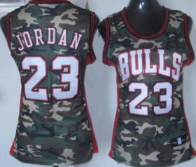 Wholesale Cheap Chicago Bulls #23 Michael Jordan Camo Fashion Womens Jersey